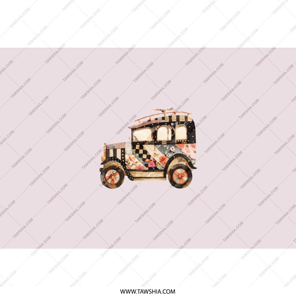 Vintage Car Tumbler, Floral Antique Auto, Unique Gift, Stylish Drinkware, Tumblers for Car Lovers, Classic Automobile Theme - Tawshia