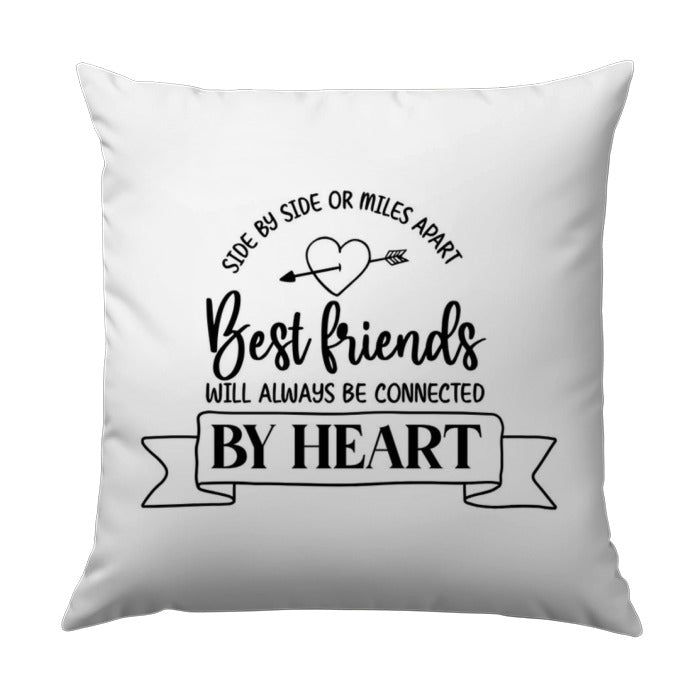 Best Friend Pillow, Connected by Heart, Friendship Gift, Long Distance Pillow, Sentimental Pillow, Home Decor Pillow, Decorative Pillow - Tawshia