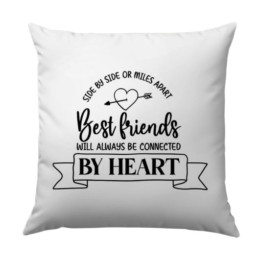 Best Friend Pillow, Connected by Heart, Friendship Gift, Long Distance Pillow, Sentimental Pillow, Home Decor Pillow, Decorative Pillow - Tawshia
