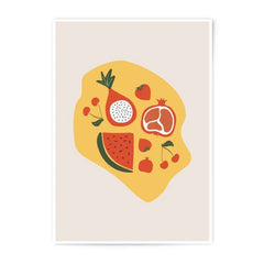 Fruit Photographic Print, Modern Kitchen Art, Food Illustration, Tropical Fruit Decor, Minimalist Wall Art, Home Decor, Gift Idea - Tawshia