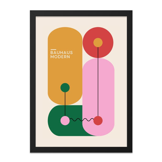 Bauhaus Modern Wall Art, Geometric Art Print, Mid Century Modern Decor, Abstract Shapes Poster, Minimalist Art, Home Decor, Wall Decor - Tawshia