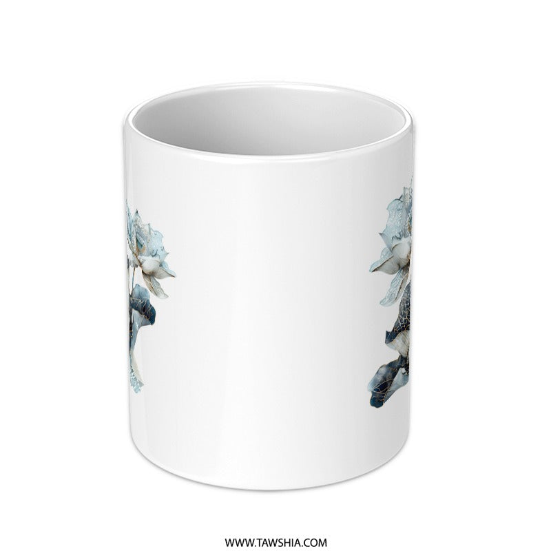 Lotus Flower Mug, Floral Mug, Botanical Mug, Elegant Mug, Gift for Her, Nature Inspired Mug, Flower Lover Gift, Coffee Mug, Tea Mug - Tawshia