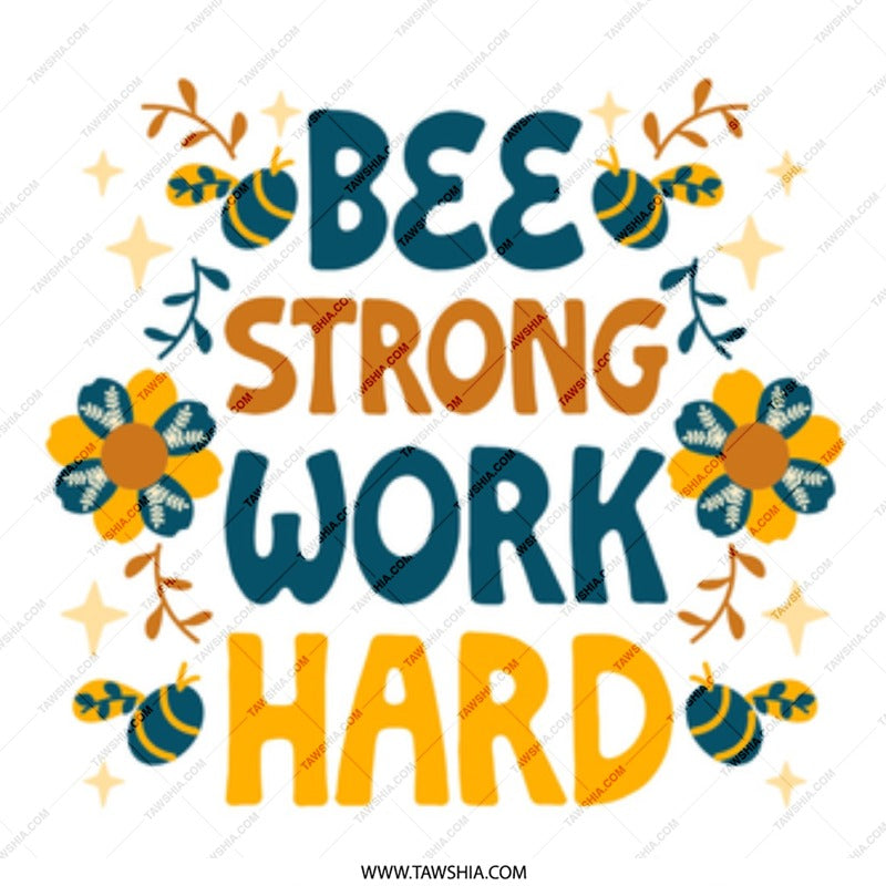 Bee Strong Work Hard Mug, Inspirational Coffee Mug, Motivational Gift Idea, Positive Vibes Mug, Cute Bee Mug, Office Mug, Gift for Her - Tawshia