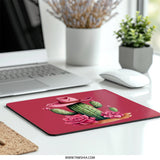 Cactus Cowboy Mouse Pad, Western Mousepad, Desert Decor, Pink Hat Mouse Pad, Floral Mouse Pad, Unique Office Gift, Computer Accessory - Tawshia