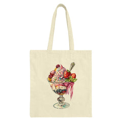 Ice Cream Sundae Tote Bag, Dessert Tote, Fruit Parfait Bag, Sweet Treat Tote, Food Lover Gift, Stylish Grocery Bag, Reusable Shopping Bag - Tawshia