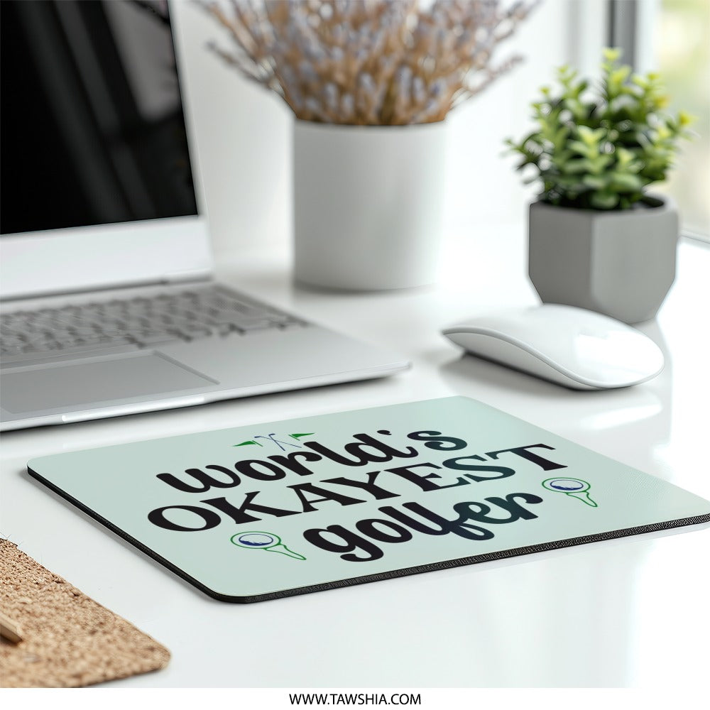 Worlds Okayest Golfer MousePad, Golf Gift, Funny Golfer Gift, Golfing Mousepad, Golf Lover Gift, Golfer Present, Golf Accessories - Tawshia