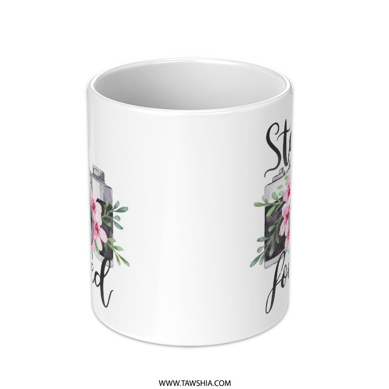 Stay Focused Camera Mug, Floral Photographer Mug, Photography Gift, Camera Lover Mug, Inspirational Coffee Mug - Tawshia