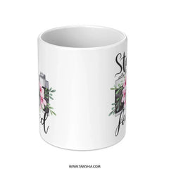 Stay Focused Camera Mug, Floral Photographer Mug, Photography Gift, Camera Lover Mug, Inspirational Coffee Mug - Tawshia