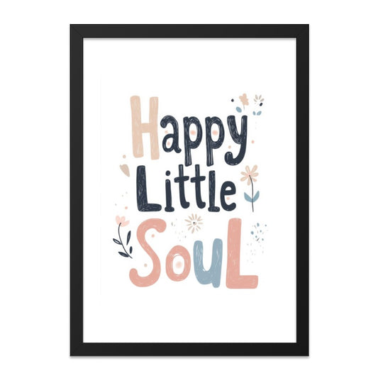 Happy Little Soul Wall Art, Nursery Decor, Kids Room Print, Inspirational Quote, Playroom Art, Pastel Colors, Cute Wall Art - Tawshia