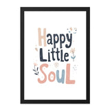Happy Little Soul Wall Art, Nursery Decor, Kids Room Print, Inspirational Quote, Playroom Art, Pastel Colors, Cute Wall Art - Tawshia