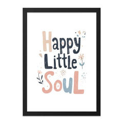Happy Little Soul Wall Art, Nursery Decor, Kids Room Print, Inspirational Quote, Playroom Art, Pastel Colors, Cute Wall Art - Tawshia