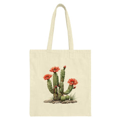 Blooming Cactus Tote Bag, Floral Desert Plant, Botanical Art Bag, Nature Lover Gift, Unique Design Handbag - Tawshia
