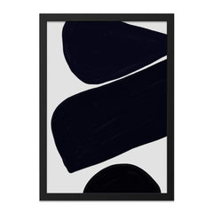 Minimalist Abstract Art, Dark Blue Shapes Wall Decor, Modern Geometric Print, Contemporary Art Poster, Home Office Wall Art - Tawshia