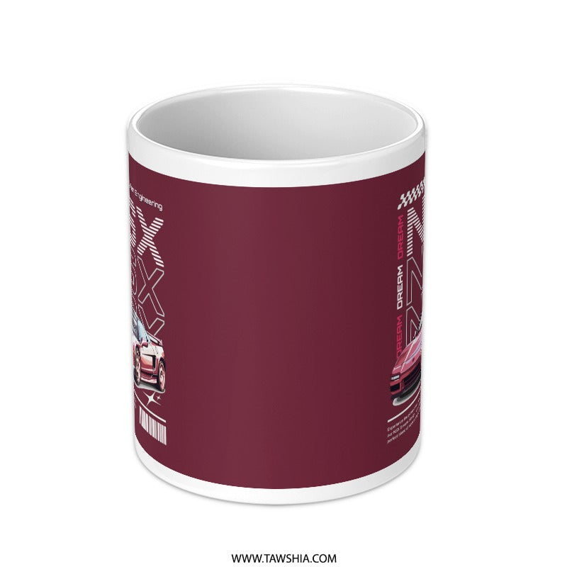 Racing Car Design Maroon Mug Unique Collectible Product
