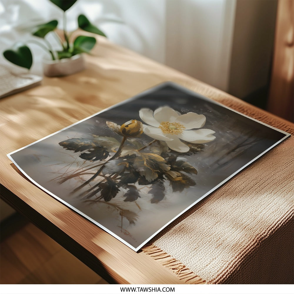 Anemone Photographic Print, Floral Wall Art, Flower Photography, Botanical Decor, Elegant Home Decor, Nature Photo, Gift Idea - Tawshia
