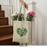 Seashell Heart Tote Bag, Beach Lover Gift, Ocean Theme Tote, Coastal Style Bag, Nautical Design Handbag, Unique Gift for Her, Summer Tote - Tawshia