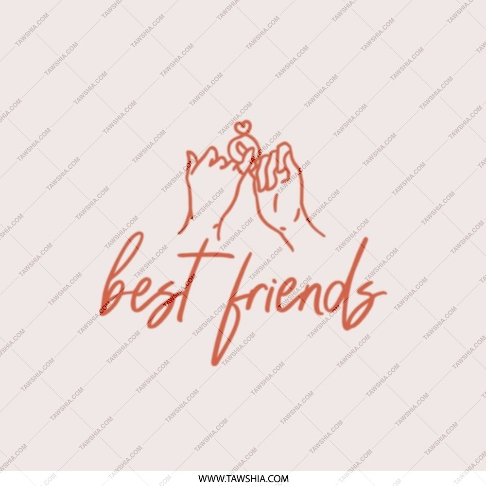 Best Friends Pocket Mirror, Pinky Promise Art, Friendship Gift, Bestie Compact Mirror, Cute Pocket Mirror, Travel Mirror, Gift for Her - Tawshia