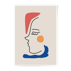 Abstract Face Art Photographic Print, Minimalist Line Drawing, Modern Wall Decor, Portrait Illustration, Contemporary Art Print - Tawshia