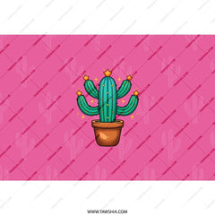 Cute Cactus Tumbler, Desert Plant Tumbler, Succulent Lover Gift, Potted Cactus Design Tumbler, Pink Tumbler for Her, Trendy Tumbler for - Tawshia