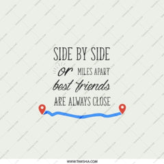 Best Friend Pocket Mirror, Long Distance Friendship Gift, Friends Are Always Close Compact Mirror, Side by Side or Miles Apart Present - Tawshia
