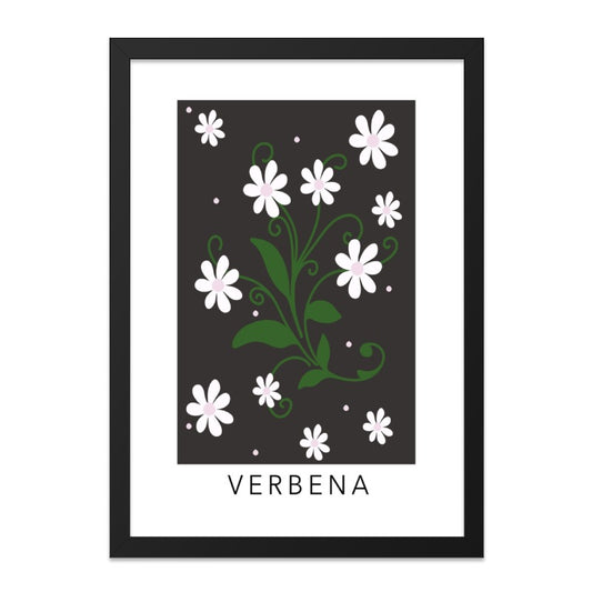 Verbena Floral Wall Art, Flower Print, Botanical Home Decor, Modern Floral Art, Minimalist Print, Floral Poster, Verbena Art, Wall Decor - Tawshia