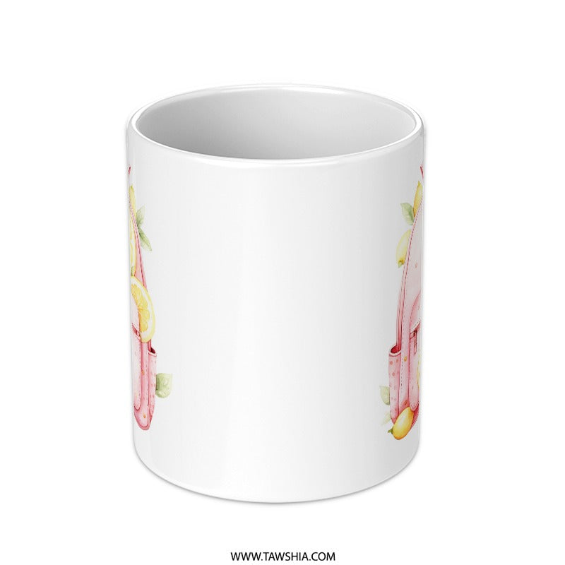 Lemon Backpack Mug, Cute Backpack Gift, Citrus Design Mug, Backpack Lover Gift, Trendy Backpack Mug - Tawshia