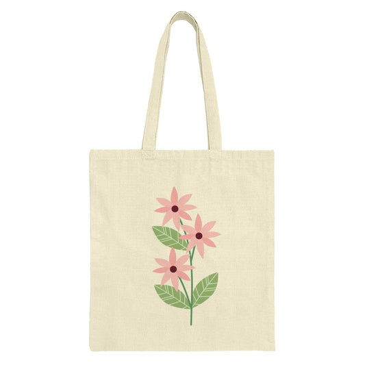 Pink Flowers Tote Bag, Floral Design Tote, Everyday Tote Bag, Reusable Shopping Bag, Nature Lover Gift, Cute Tote Bag - Tawshia