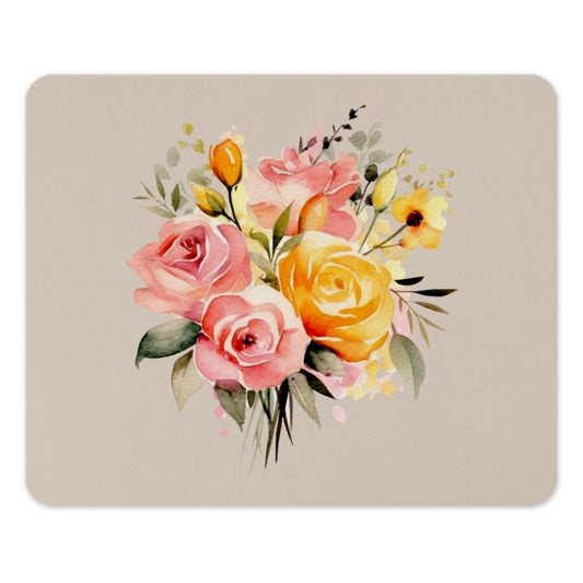 Watercolor Floral Mouse Pad, Roses Bouquet Mousepad, Desk Accessories, Office Decor, Computer Mat, Flower Art Mouse Pad, Floral Gifts - Tawshia