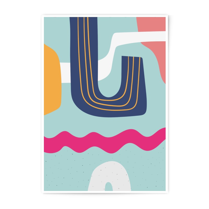Abstract Art Photographic Print, Modern Wall Art, Colorful Shapes, Home Decor, Scandinavian Style, Geometric Print, Graphic Design, Wall - Tawshia