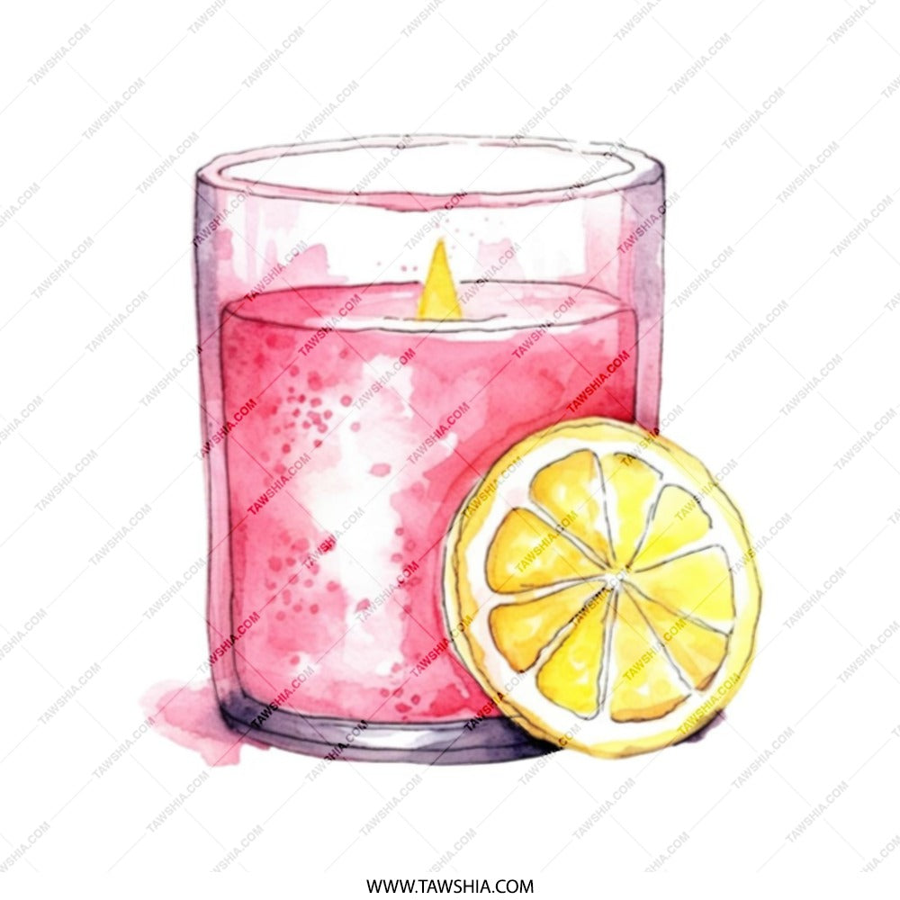 Lemon Candle Tote Bag, Watercolor Design, Stylish Tote, Everyday Bag, Gift for Her, Unique Bag, Trendy Tote Bag - Tawshia
