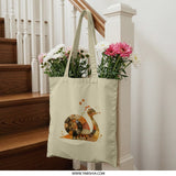 Artistic Snail Tote Bag, Unique Design Bag, Animal Lover Gift, Cute Creature Tote, Stylish Everyday Bag, Fashionable Shopper Bag - Tawshia