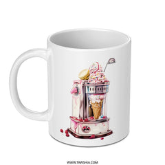 Ice Cream Machine Mug, Funny Mug, Unique Coffee Mug, Dessert Lover Gift, Whimsical Mug, Novelty Mug, Colorful Mug, Gift Idea - Tawshia