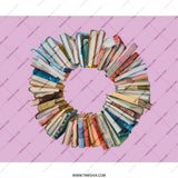 Book Lover Mouse Pad, Book Wreath Desk Mat, Reader Gift, Librarian Gift, Home Office Decor, Office Accessories, Book Circle Mousepad - Tawshia