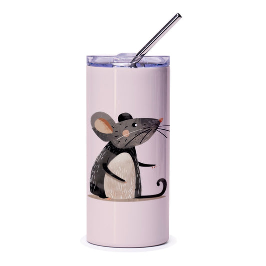 Cute Mouse Tumbler, Animal Tumbler, Cartoon Mouse Design, Adorable Rat Tumbler, Gift Idea, Unique Tumbler, Drinkware, Fun Drinkware - Tawshia