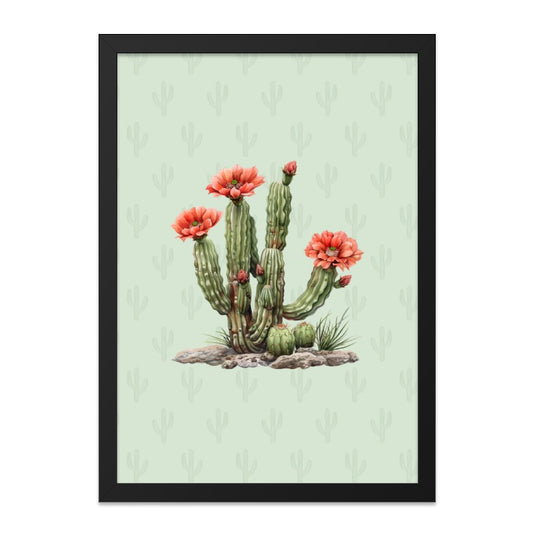 Cactus Blossom Framed Wall Art, Desert Bloom Decor, Southwest Art Print, Floral Cactus Picture, Botanical Wall Decor, Home Decor, Nature Art - Tawshia