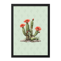Cactus Blossom Framed Wall Art, Desert Bloom Decor, Southwest Art Print, Floral Cactus Picture, Botanical Wall Decor, Home Decor, Nature Art - Tawshia