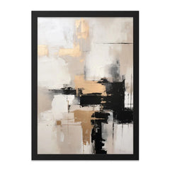 Abstract Wall Art, Modern Art Print, Black Beige Gold Art, Minimalist Decor, Contemporary Wall Decor, Living Room Art, Neutral Tones - Tawshia