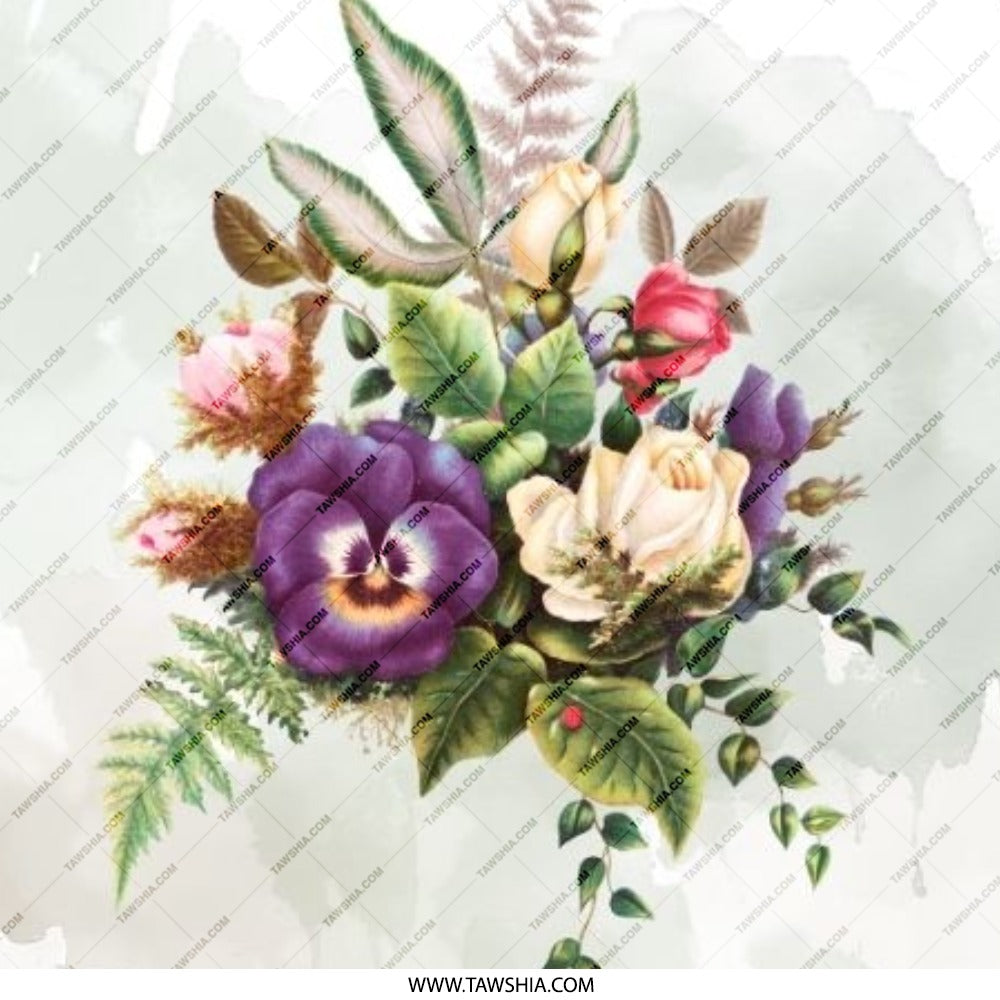 Vintage Floral Bouquet Pinback Button, Pansy Roses Design, Botanical Badge, Flower Lover Gift, Cute Button, Trendy Pinback Button - Tawshia