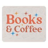 Books and Coffee Mouse Pad, Retro Design, Reader Gift, Book Lover Gift, Coffee Lover Gift, Cute Office Decor, Desk Accessories - Tawshia