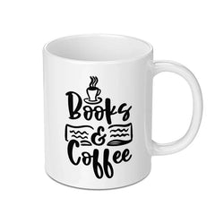 Books and Coffee Mug, Book Lover Gift, Coffee Lover Mug, Reading Mug, Gift for Reader, Coffee Mug, Bookish Mug, Unique Mug - Tawshia