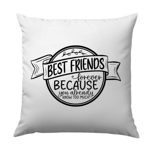 Best Friends Forever Pillow, Friendship Pillow, Gift for Bestie, BFF Pillow, Decorative Pillow, Friendship Quote Pillow - Tawshia