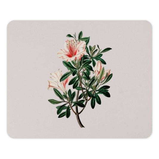 Vintage Azalea Flower Mouse Pad, Floral Botanical Desk Decor, Aesthetic Office Accessories, Elegant Computer Mat, Gift for Her - Tawshia