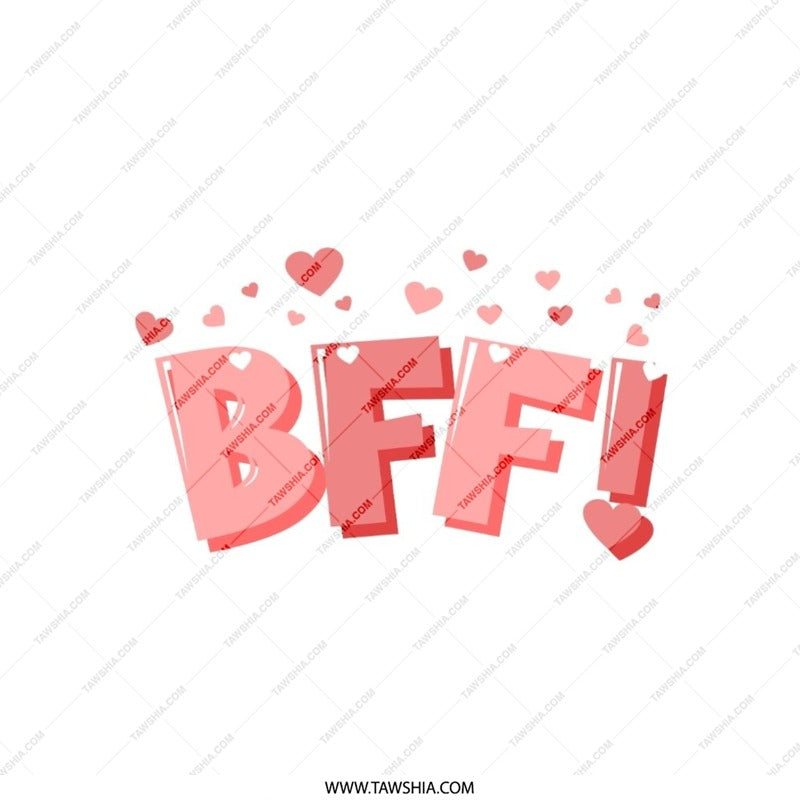BFF Pillow, Best Friends Forever, Heart Pillow, Friendship Decor, Cute Pillow, Gift for Bestie, Valentine Pillow, Room Decor - Tawshia