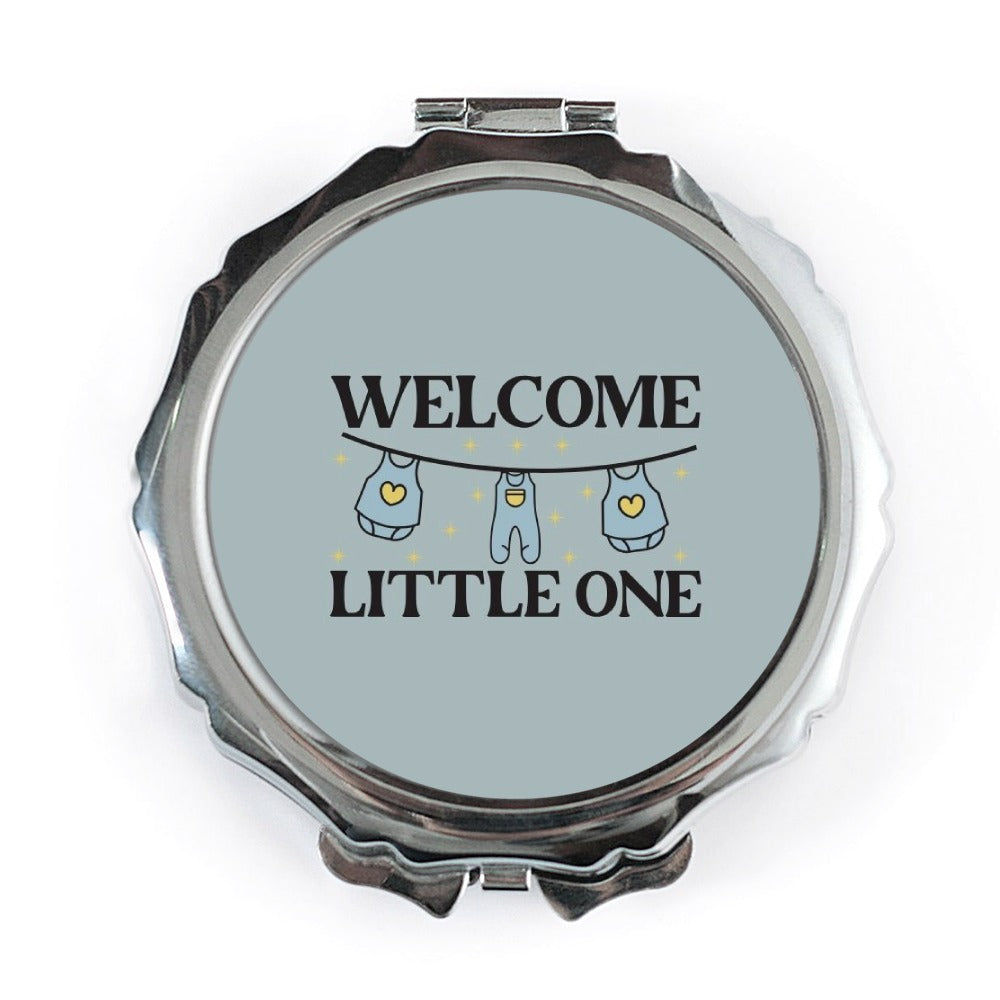 Welcome Little One Pocket Mirror, Baby Shower Gift, New Baby Gift, Newborn Present, Compact Mirror, Cute Gift - Tawshia