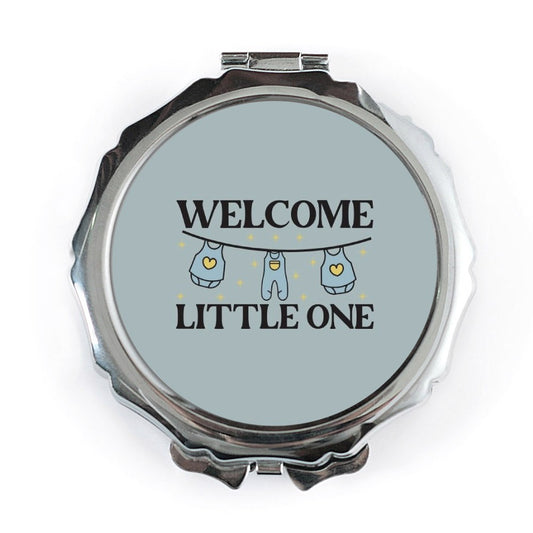 Welcome Little One Pocket Mirror, Baby Shower Gift, New Baby Gift, Newborn Present, Compact Mirror, Cute Gift - Tawshia