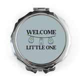 Welcome Little One Pocket Mirror, Baby Shower Gift, New Baby Gift, Newborn Present, Compact Mirror, Cute Gift - Tawshia