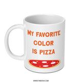 Pizza Lover Mug, My Favorite Color is Pizza, Funny Foodie Mug, Pizza Slice Gift, Unique Coffee Mug, Gift Idea - Tawshia
