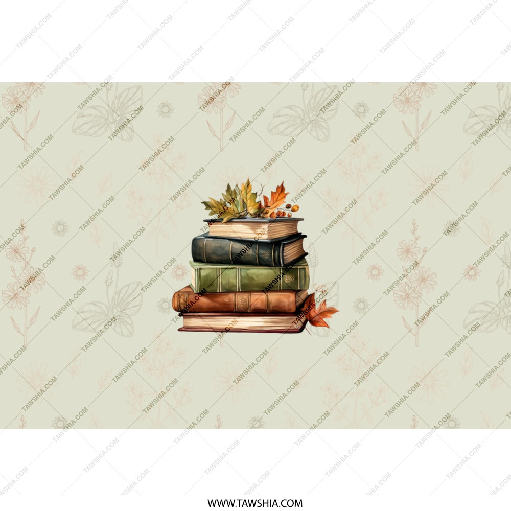 Fall Book Stack Tumbler, Autumn Leaves Drinkware, Cozy Season, Reading Lover Gift, Bookish Tumblers, Aesthetic Cup, Novelty Travel Mug - Tawshia