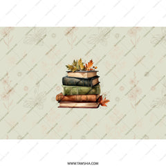 Fall Book Stack Tumbler, Autumn Leaves Drinkware, Cozy Season, Reading Lover Gift, Bookish Tumblers, Aesthetic Cup, Novelty Travel Mug - Tawshia