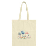 Watercolor Floral Tote Bag, Pastel Flower Design, Whimsical Garden Art, Cute Canvas Bag, Everyday Tote, Book Bag, Shopping Bag - Tawshia